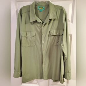 Vintage Suede Olive Button Down Shirt